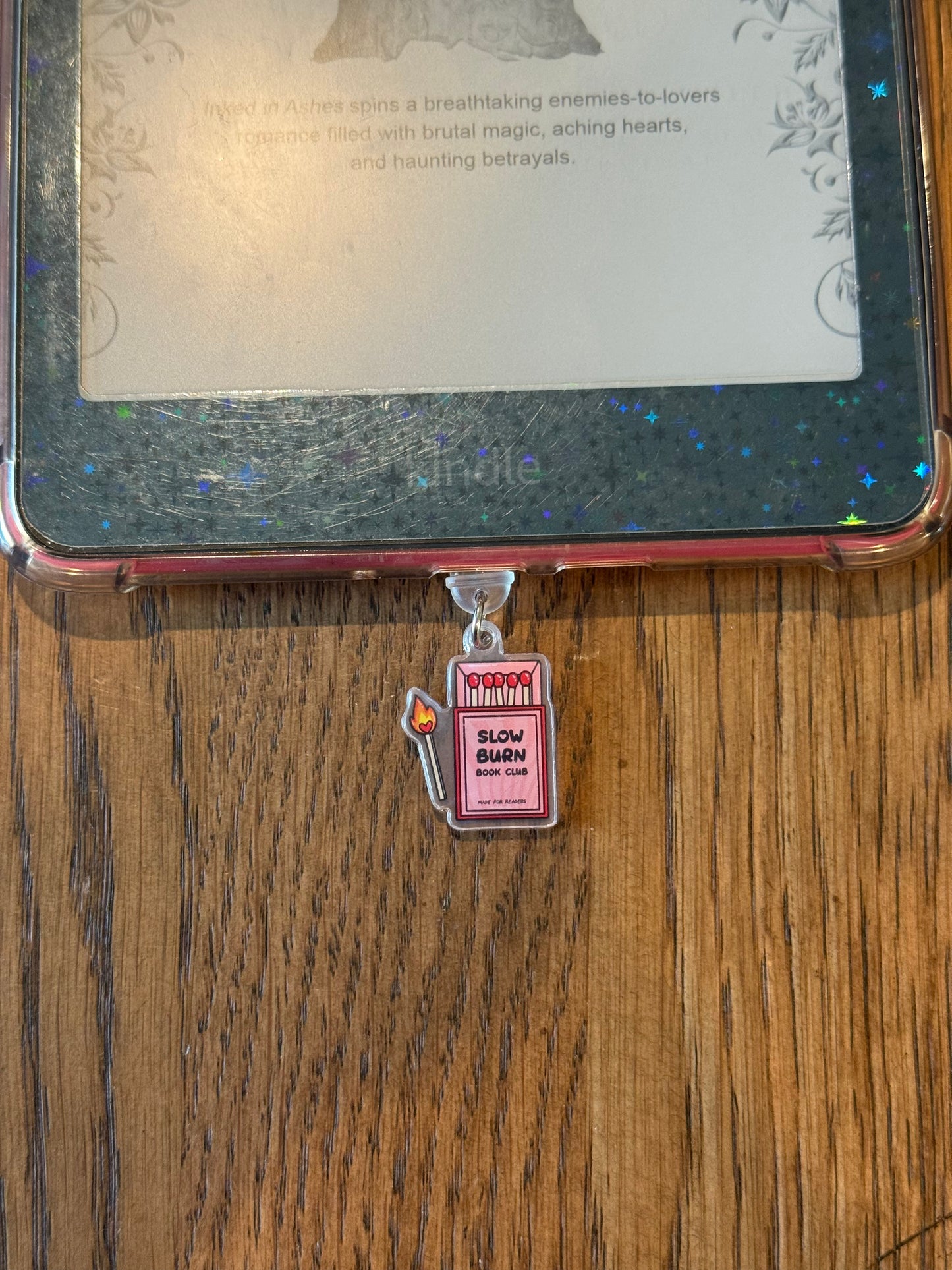Slow Burn Book Club USB-c Kindle Charm