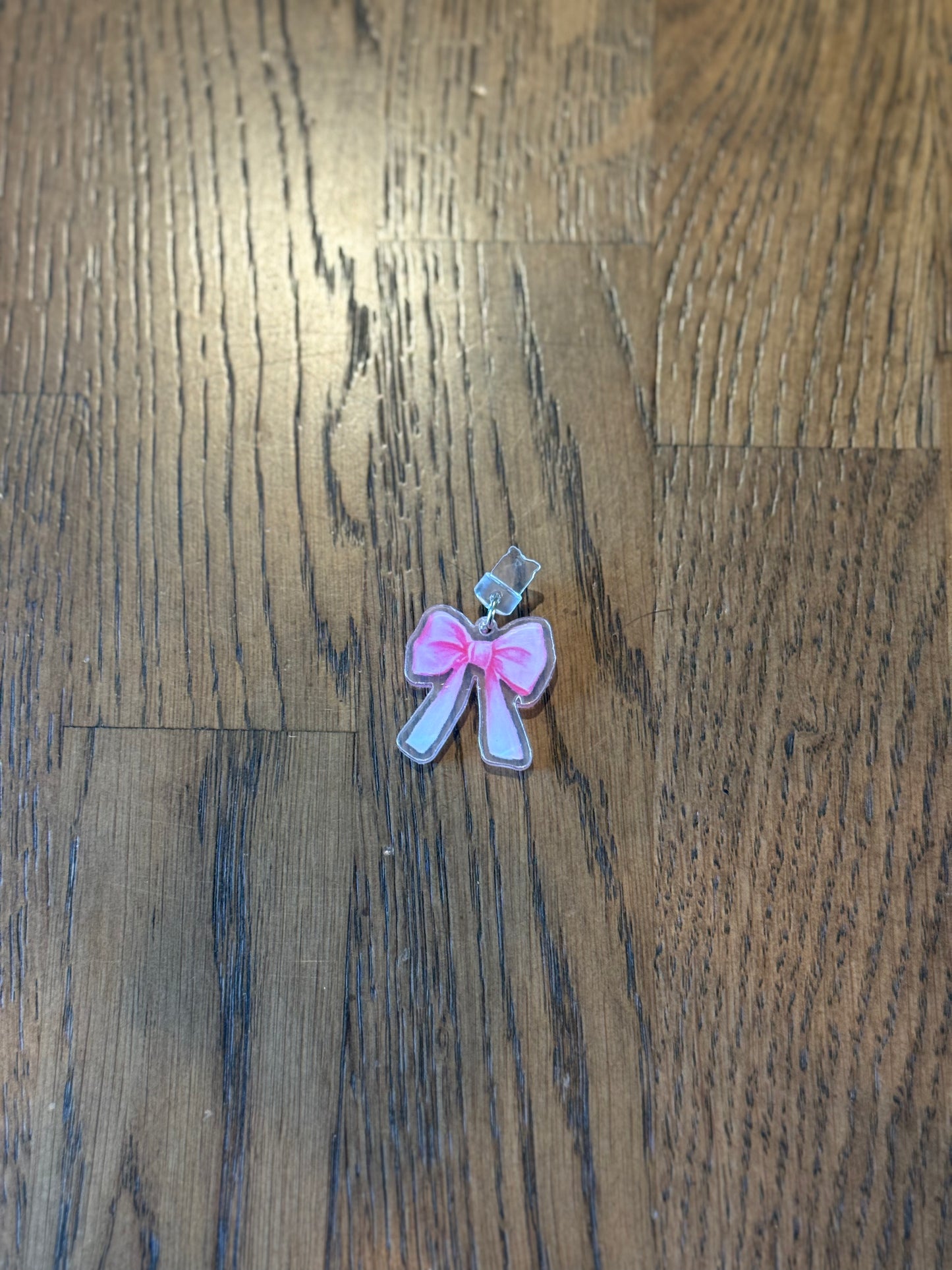 Pink Long Bow micro-usb Kindle Charm