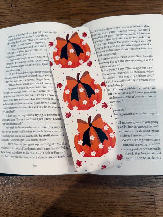 Floral Pumpkins Bookmark
