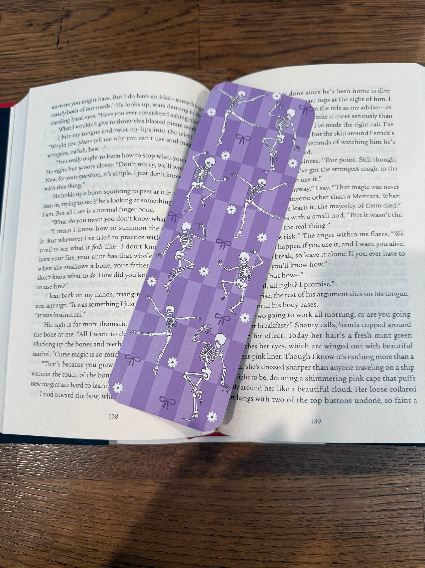 Purple Dancing Skeletons Bookmark
