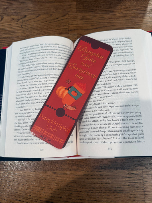 Pumpkin Spice Club Bookmark