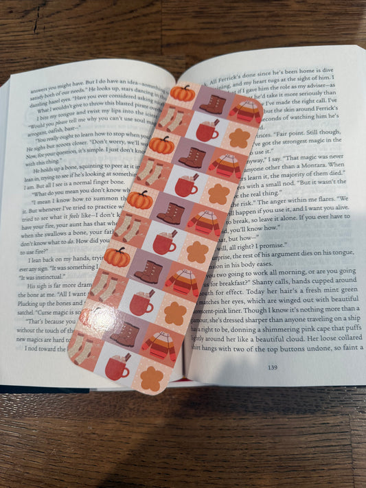 Pumpkins, Sweaters, and Lattes Oh My Bookmark