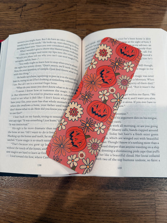 Flowers and Jack O Lanterns Bookmark