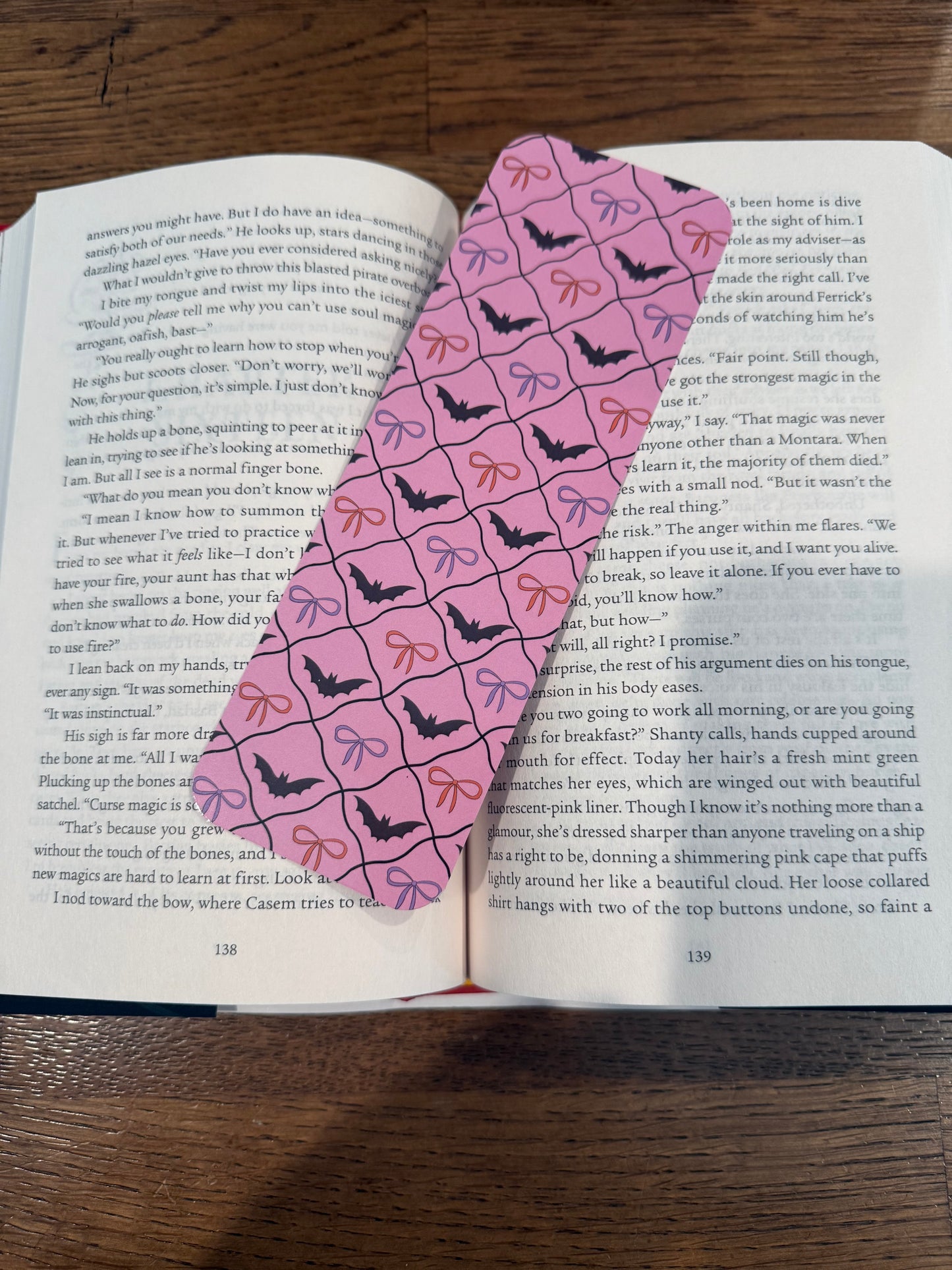 Pink Bats and Bows Bookmark