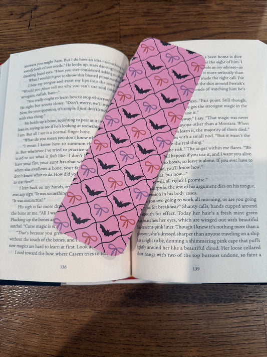 Pink Bats and Bows Bookmark