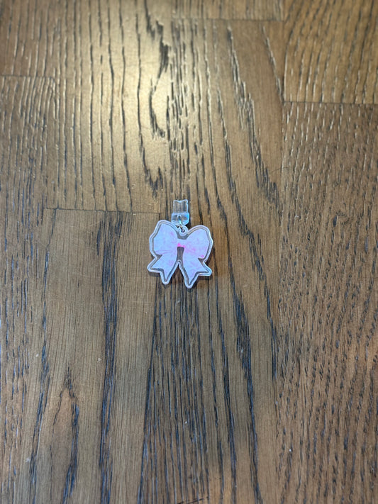 Pink and White Bow micro-usb Kindle Charm