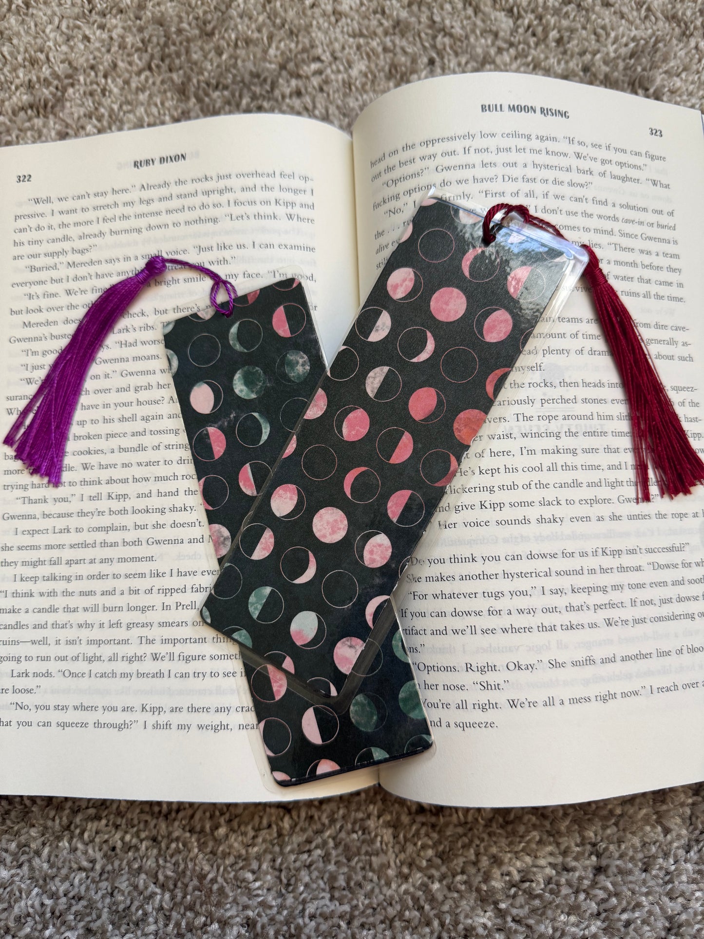Moon Phase bookmark with tassel