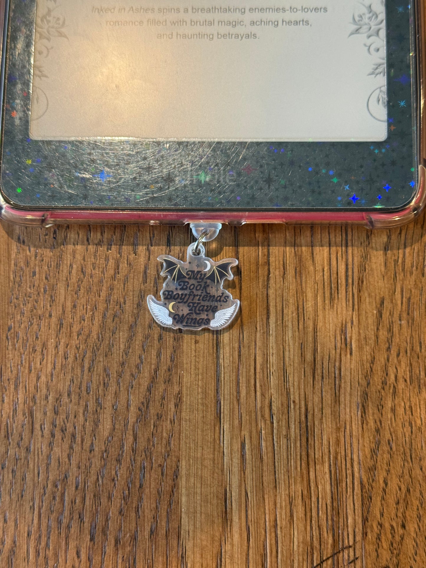 My Book Boyfriends Have Wings USB-c Kindle Charm