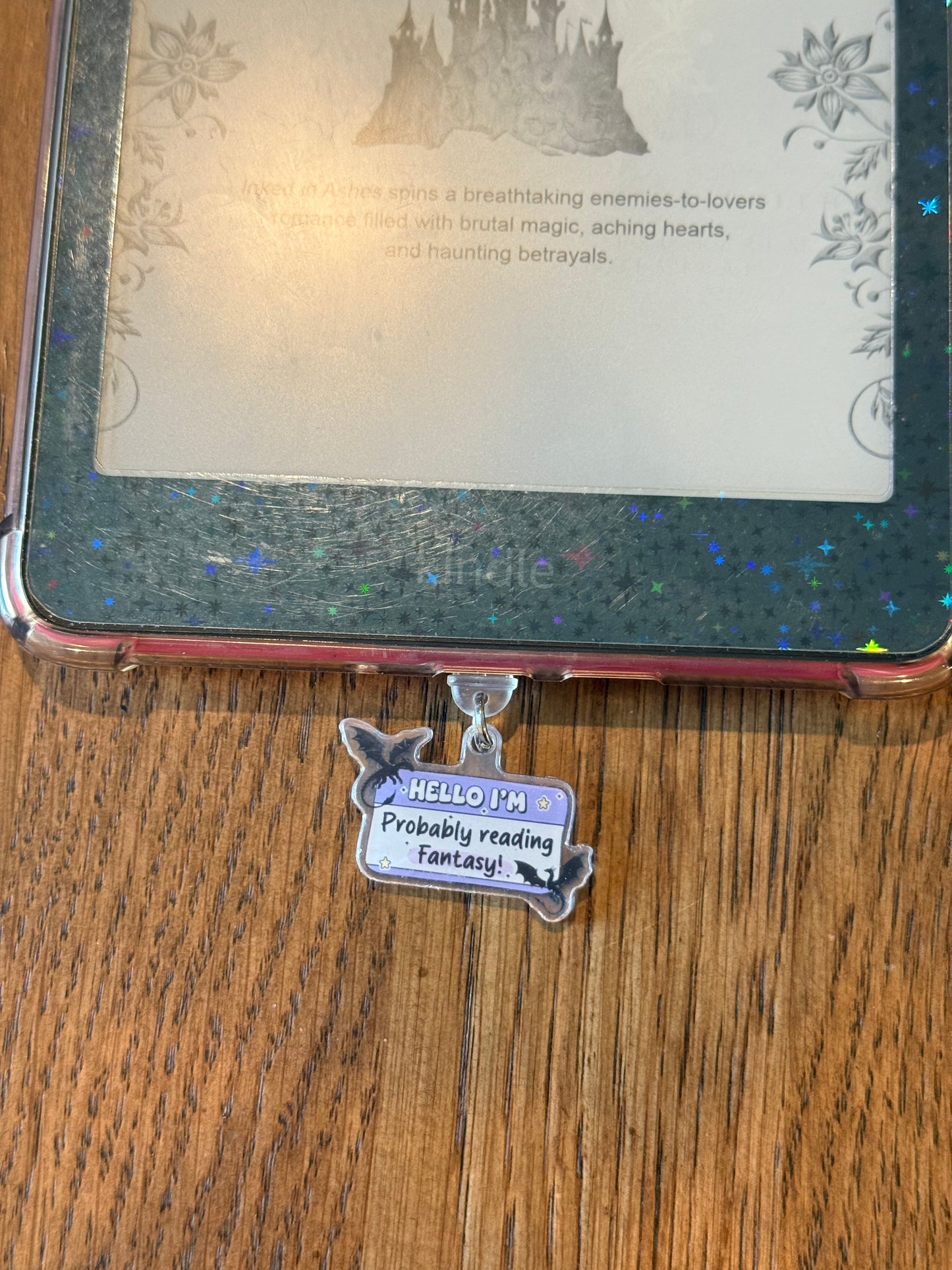 Probably Reading Fantasy USB-c Kindle Charm