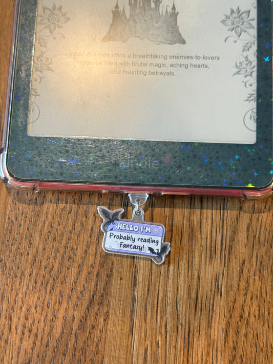 Probably Reading Fantasy USB-c Kindle Charm